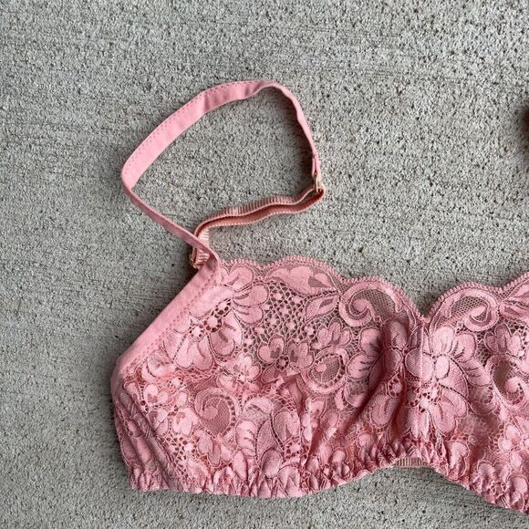 HAH by Free People Demi Bra Size B 30-38 Dusty Rose Hook Up Wireless Lace NEW - Picture 3 of 8